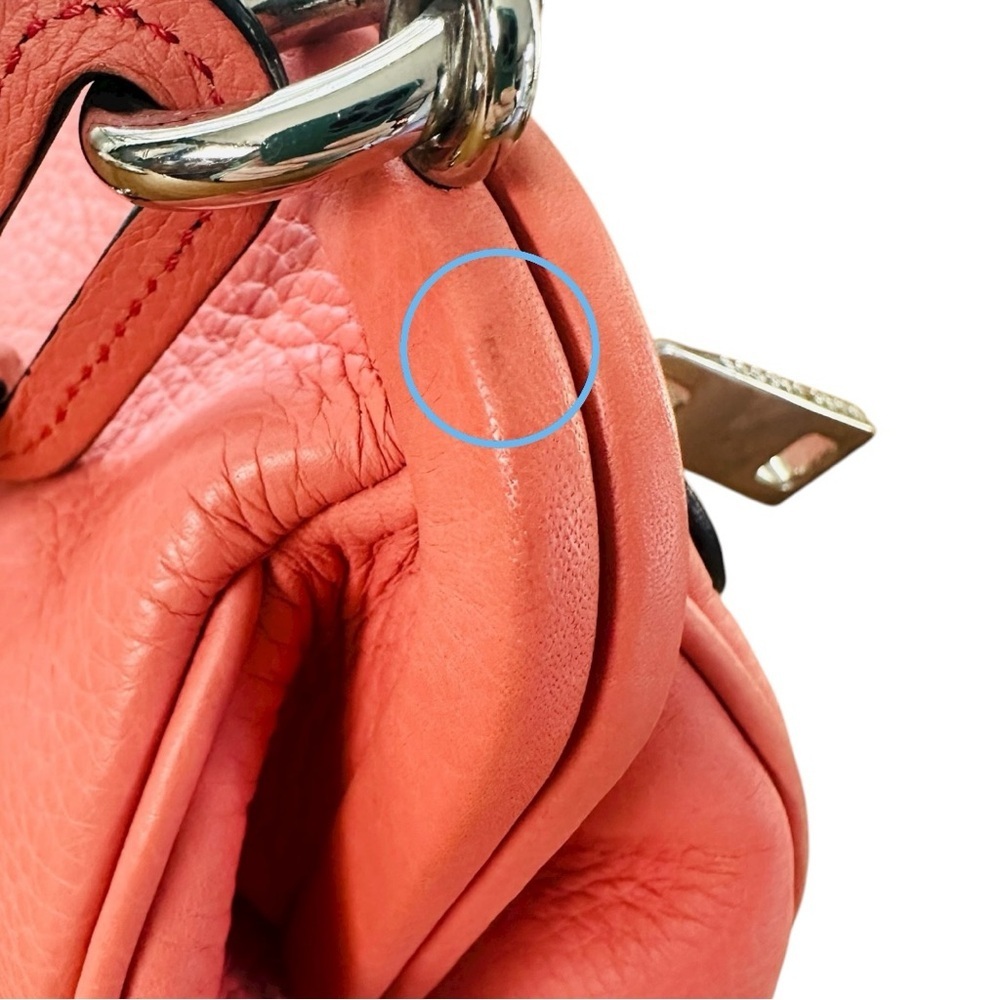 Marc Jacobs Classic Coral Pebbled Leather Kiss-Lock Frame Bag with Chain Strap - Picture 5 of 11